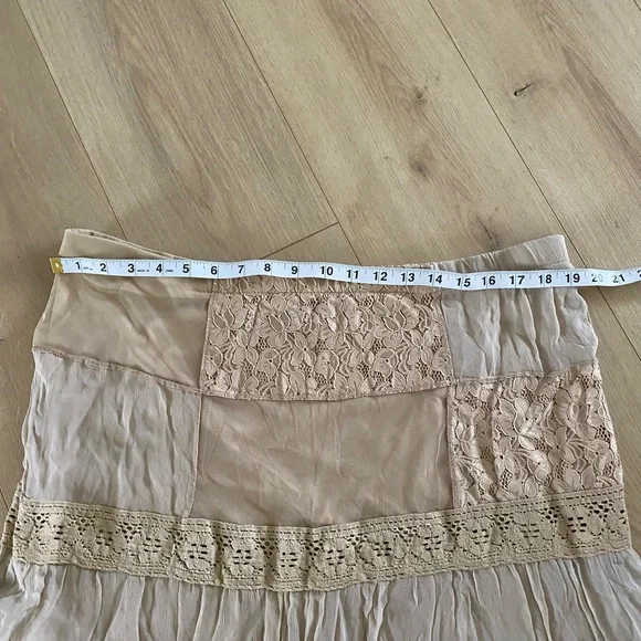 Vintage My Michelle Maxi Skirt boho cottage coreFloral Lace Patchwork Women's L - Picture 8 of 12